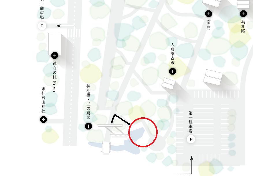 寒川神社の撮影スポット 神池