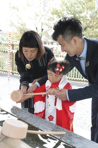 師岡熊野神社の撮影スポット 手水舎